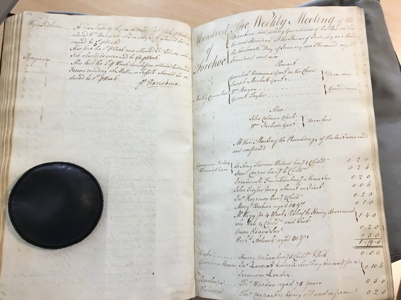 Forehoe Hundred - House of Industry Minute Book 1805-1807 p226-227 image 1