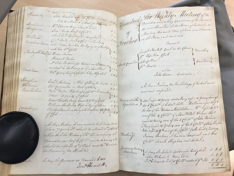Forehoe Hundred - House of Industry Minute Book 1805-1807 p296-297 image 1 Forehoe Hundred - House of Industry Minute Book 1805-1807 p296-297 image 1