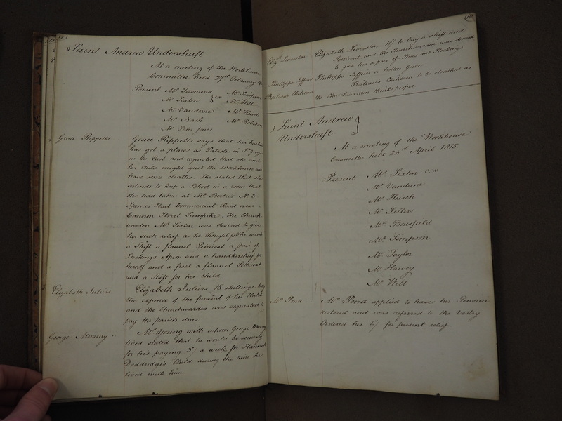 St Andrew Undershaft - Workhouse Minute Book 1814-1822 p17-18 image 1