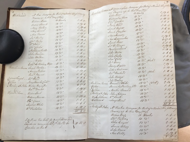 Forehoe Hundred - House of Industry Minute Book 1805-1807 p18-19 image 1