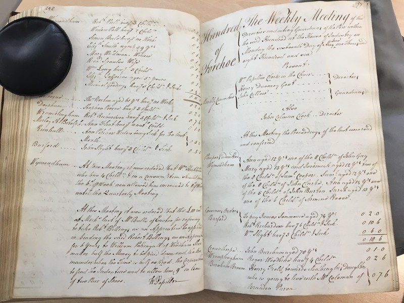 Forehoe Hundred - House of Industry Minute Book 1805-1807 p298-299 image 1 Forehoe Hundred - House of Industry Minute Book 1805-1807 p298-299 image 1