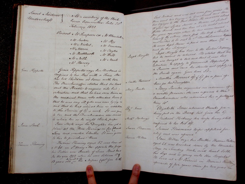 St Andrew Undershaft - Workhouse Minute Book 1822-1828 p2-3 image 1 St Andrew Undershaft - Workhouse Minute Book 1822-1828 p2-3 image 1