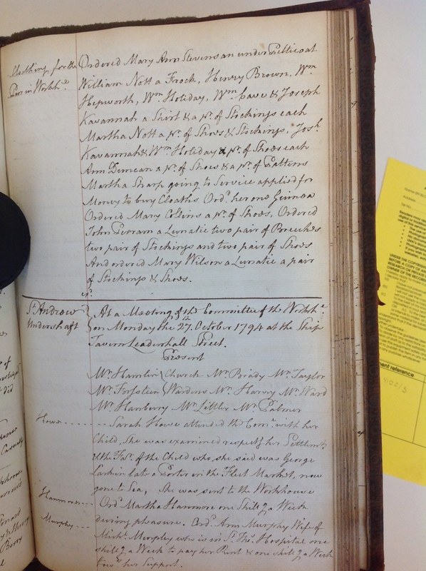 St Andrew Undershaft - Workhouse Minute Book 1780-1801 p163 image 1 St Andrew Undershaft - Workhouse Minute Book 1780-1801 p163 image 1