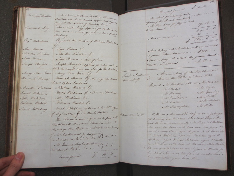 St Andrew Undershaft - Workhouse Minute Book 1822-1828 p42-43 image 1