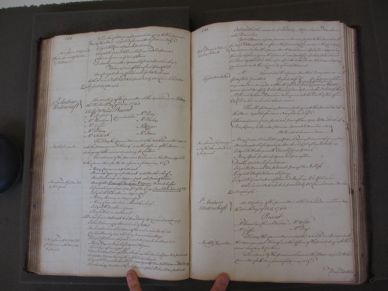 St Andrew Undershaft - Workhouse Minute Book 1748-1780 p100-101 image 1 St Andrew Undershaft - Workhouse Minute Book 1748-1780 p100-101 image 1
