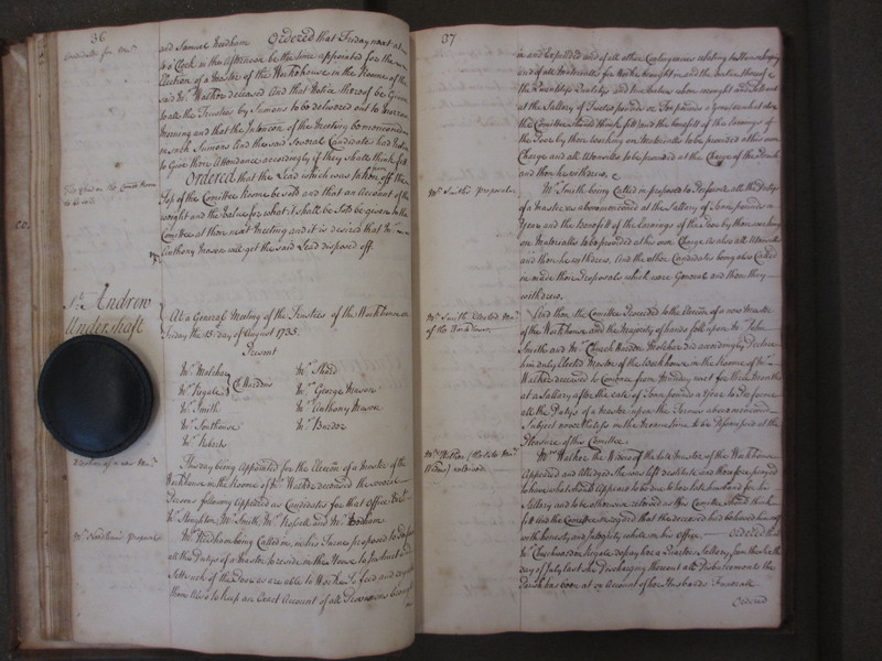 St Andrew Undershaft - Workhouse Minute Book 1732-1748 p36-37 image 1 St Andrew Undershaft - Workhouse Minute Book 1732-1748 p36-37 image 1