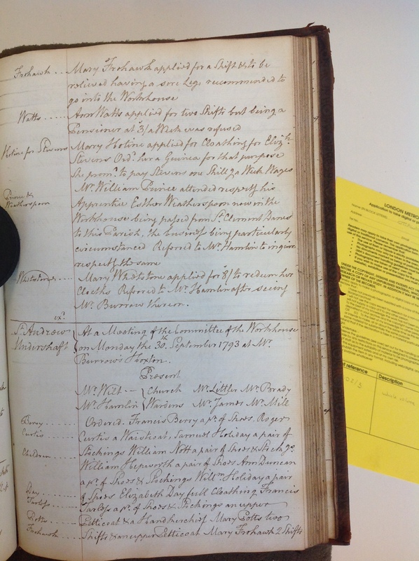 St Andrew Undershaft - Workhouse Minute Book 1780-1801 p153 image 1 St Andrew Undershaft - Workhouse Minute Book 1780-1801 p153 image 1