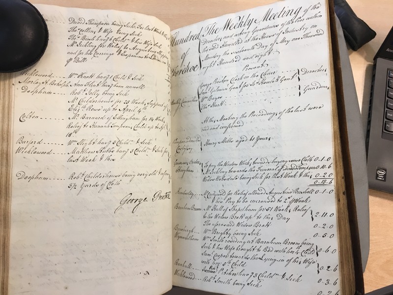 Forehoe Hundred - House of Industry Minute Book 1807-1809 p182-183 image 1