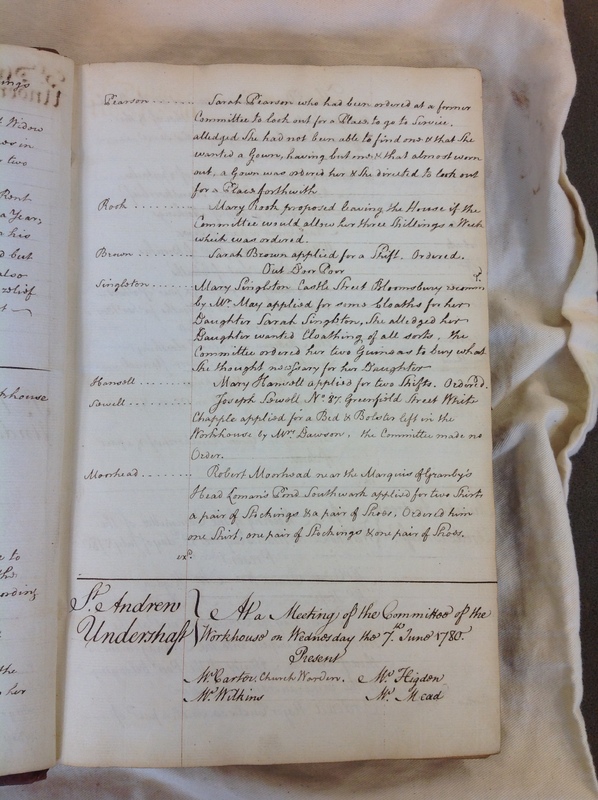 St Andrew Undershaft - Workhouse Minute Book 1780-1801 p3 image 1