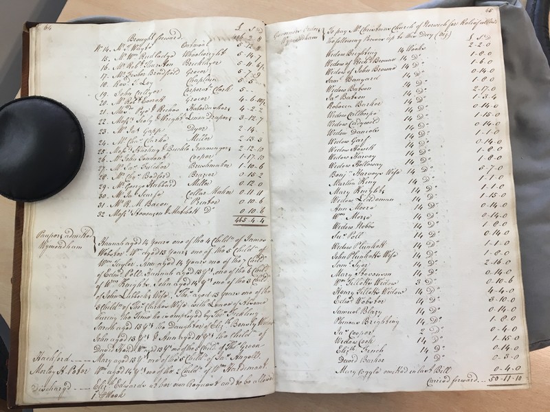 Forehoe Hundred - House of Industry Minute Book 1805-1807 p64-65 image 1