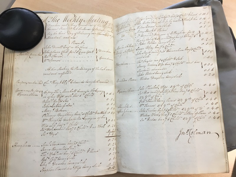 Forehoe Hundred - House of Industry Minute Book 1805-1807 p234-235 image 1