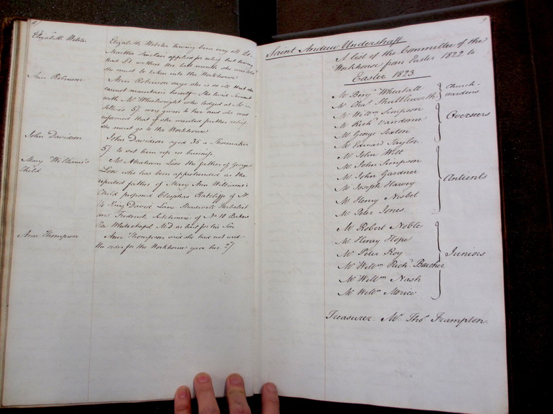 St Andrew Undershaft - Workhouse Minute Book 1822-1828 p8-9 image 1
