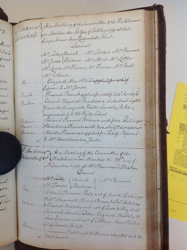 St Andrew Undershaft - Workhouse Minute Book 1780-1801 p137 image 1 St Andrew Undershaft - Workhouse Minute Book 1780-1801 p137 image 1