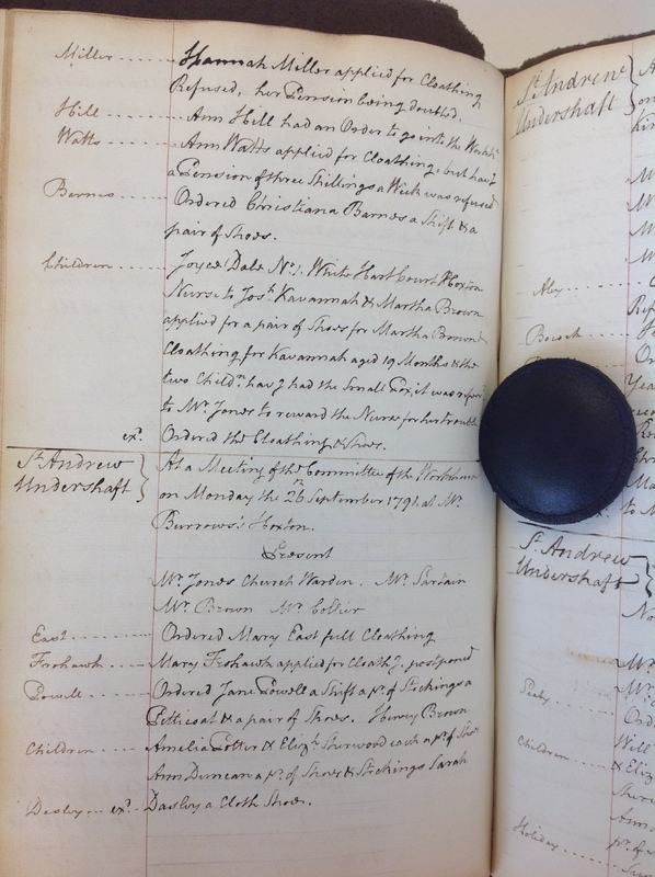 St Andrew Undershaft - Workhouse Minute Book 1780-1801 p136 image 1 St Andrew Undershaft - Workhouse Minute Book 1780-1801 p136 image 1