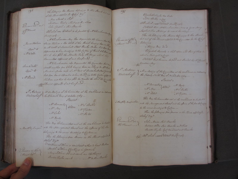 St Andrew Undershaft - Workhouse Minute Book 1748-1780 p196-197 image 1 St Andrew Undershaft - Workhouse Minute Book 1748-1780 p196-197 image 1