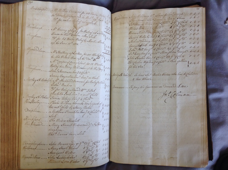 Forehoe Hundred - House of Industry Minute Book 1802-1805 p290-291 image 1 Forehoe Hundred - House of Industry Minute Book 1802-1805 p290-291 image 1