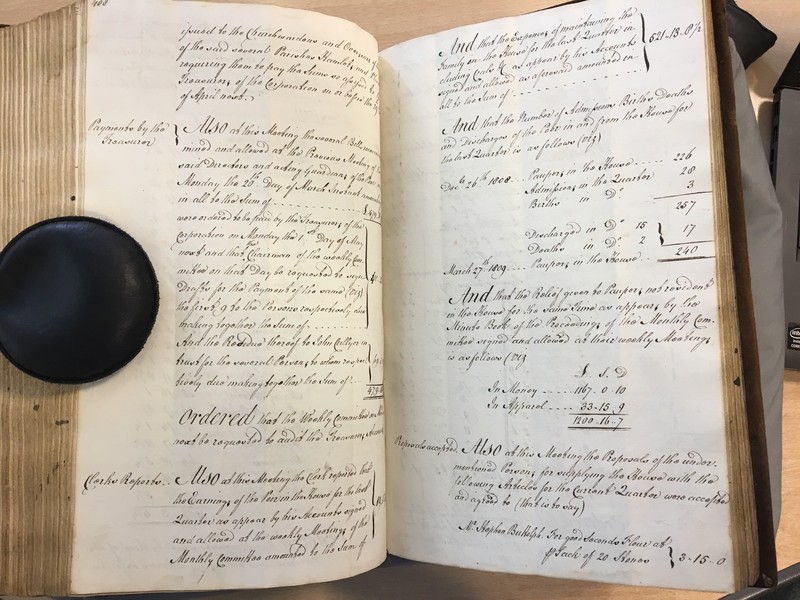 Forehoe Hundred - House of Industry Minute Book 1807-1809 p408-409 image 1 Forehoe Hundred - House of Industry Minute Book 1807-1809 p408-409 image 1