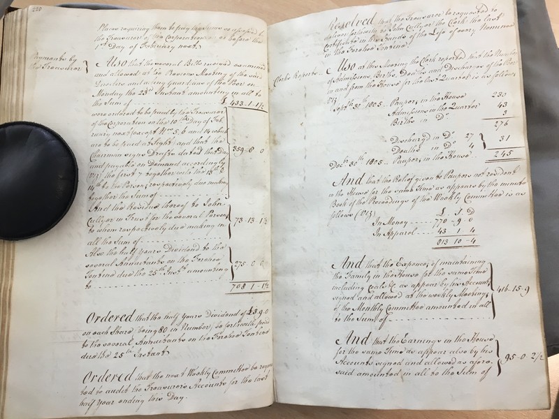 Forehoe Hundred - House of Industry Minute Book 1805-1807 p220-221 image 1