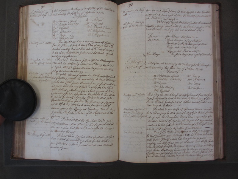 St Andrew Undershaft - Workhouse Minute Book 1732-1748 p92-93 image 1 St Andrew Undershaft - Workhouse Minute Book 1732-1748 p92-93 image 1