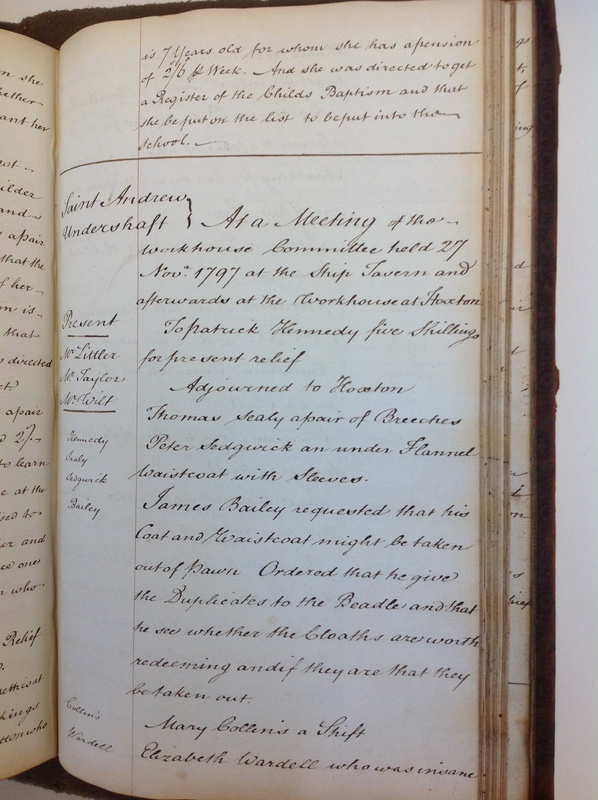 St Andrew Undershaft - Workhouse Minute Book 1780-1801 p205 image 1 St Andrew Undershaft - Workhouse Minute Book 1780-1801 p205 image 1