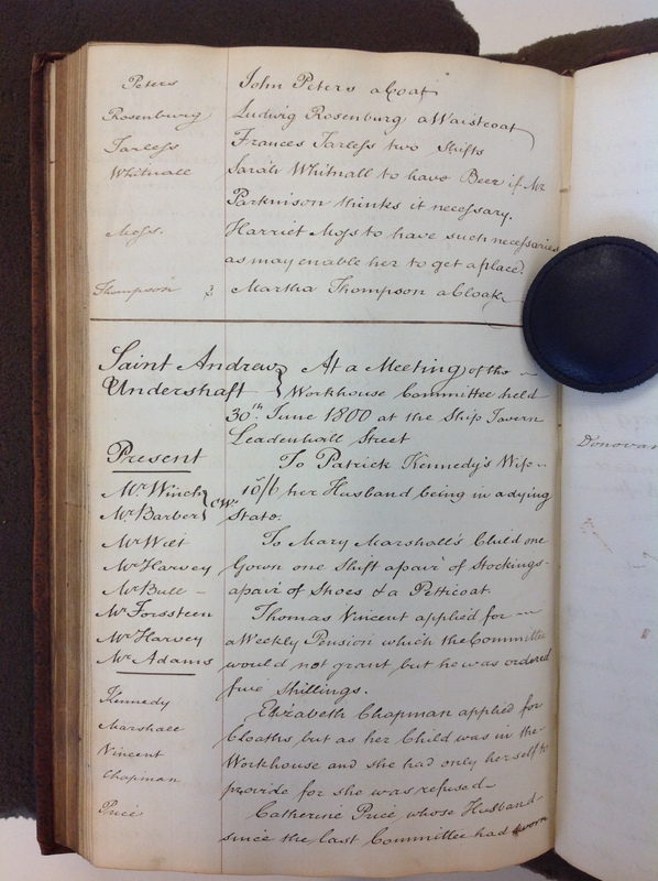 St Andrew Undershaft - Workhouse Minute Book 1780-1801 p254 image 1 St Andrew Undershaft - Workhouse Minute Book 1780-1801 p254 image 1