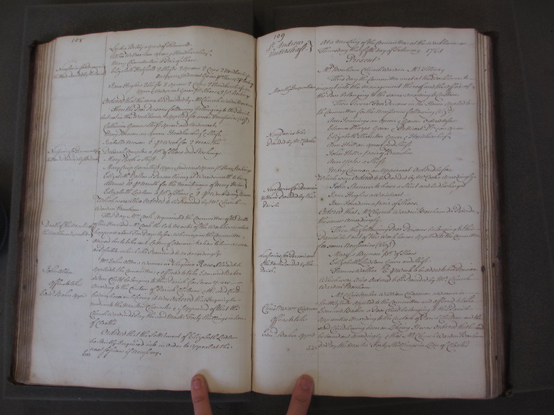 St Andrew Undershaft - Workhouse Minute Book 1748-1780 p108-109 image 1