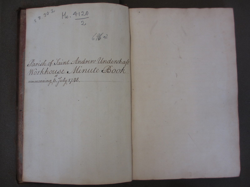 St Andrew Undershaft - Workhouse Minute Book 1748-1780 p0 image 1 St Andrew Undershaft - Workhouse Minute Book 1748-1780 p0 image 1