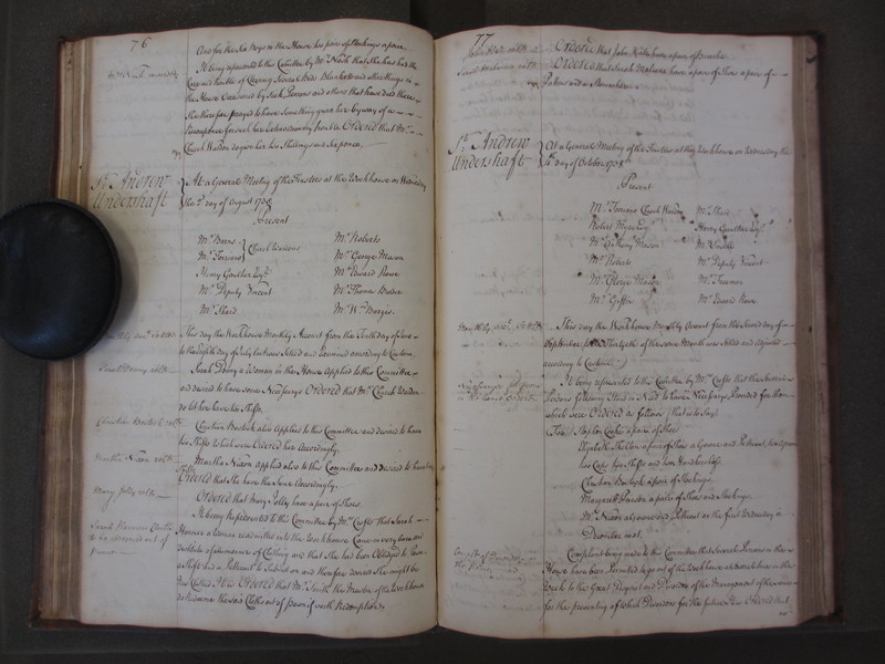 St Andrew Undershaft - Workhouse Minute Book 1732-1748 p76-77 image 1 St Andrew Undershaft - Workhouse Minute Book 1732-1748 p76-77 image 1