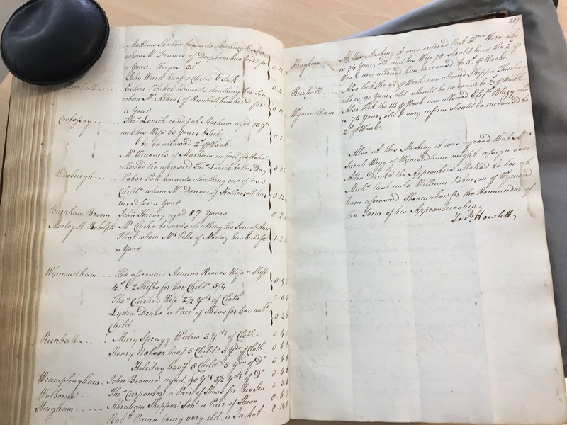 Forehoe Hundred - House of Industry Minute Book 1805-1807 p386-387 image 1 Forehoe Hundred - House of Industry Minute Book 1805-1807 p386-387 image 1