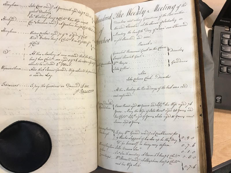 Forehoe Hundred - House of Industry Minute Book 1807-1809 p436-437 image 1 Forehoe Hundred - House of Industry Minute Book 1807-1809 p436-437 image 1