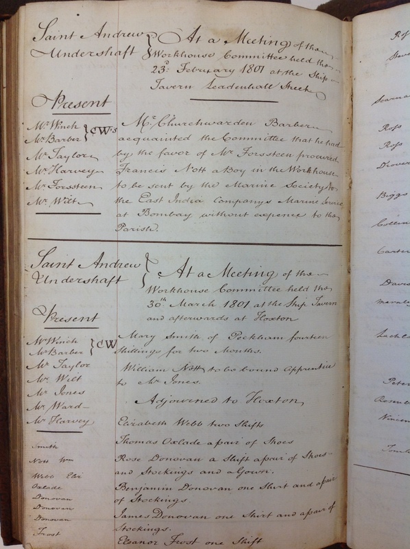 St Andrew Undershaft - Workhouse Minute Book 1780-1801 p266 image 1 St Andrew Undershaft - Workhouse Minute Book 1780-1801 p266 image 1