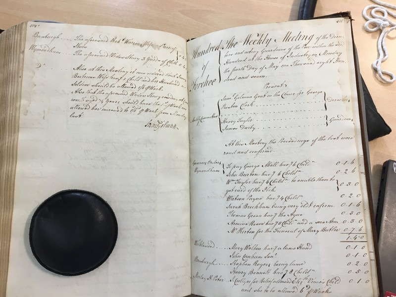 Forehoe Hundred - House of Industry Minute Book 1805-1807 p514-515 image 1