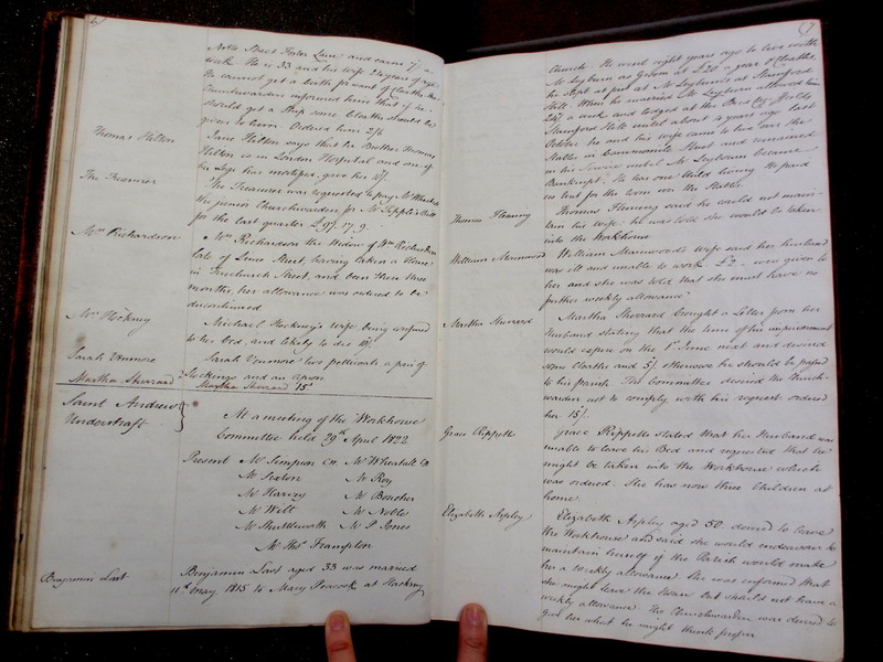 St Andrew Undershaft - Workhouse Minute Book 1822-1828 p6-7 image 1