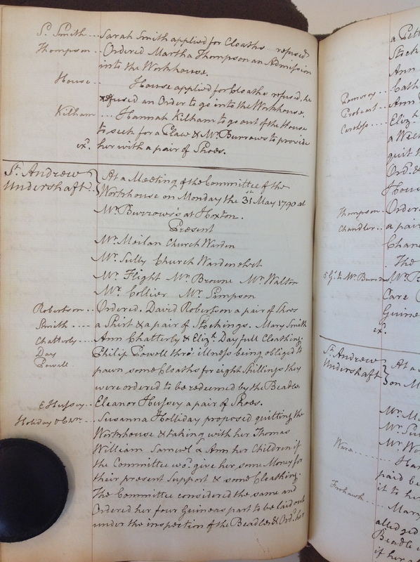 St Andrew Undershaft - Workhouse Minute Book 1780-1801 p122 image 1 St Andrew Undershaft - Workhouse Minute Book 1780-1801 p122 image 1