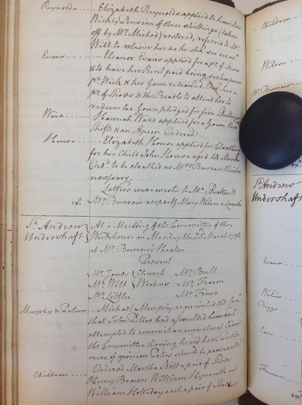 St Andrew Undershaft - Workhouse Minute Book 1780-1801 p148 image 1 St Andrew Undershaft - Workhouse Minute Book 1780-1801 p148 image 1