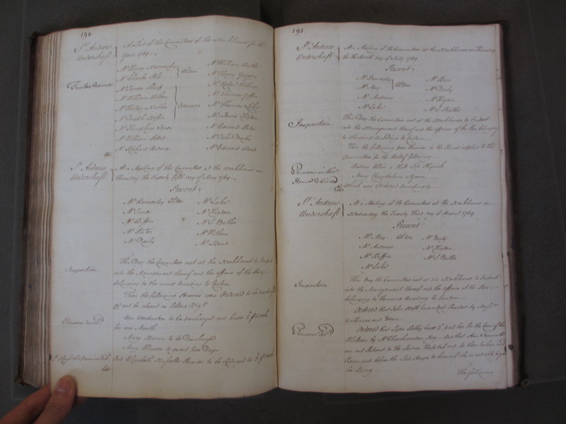 St Andrew Undershaft - Workhouse Minute Book 1748-1780 p194-195 image 1 St Andrew Undershaft - Workhouse Minute Book 1748-1780 p194-195 image 1