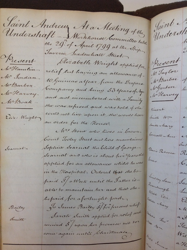 St Andrew Undershaft - Workhouse Minute Book 1780-1801 p228 image 1 St Andrew Undershaft - Workhouse Minute Book 1780-1801 p228 image 1