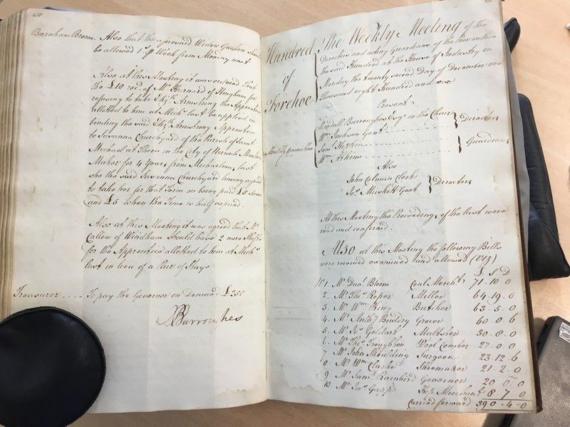 Forehoe Hundred - House of Industry Minute Book 1805-1807 p410-411 image 1 Forehoe Hundred - House of Industry Minute Book 1805-1807 p410-411 image 1