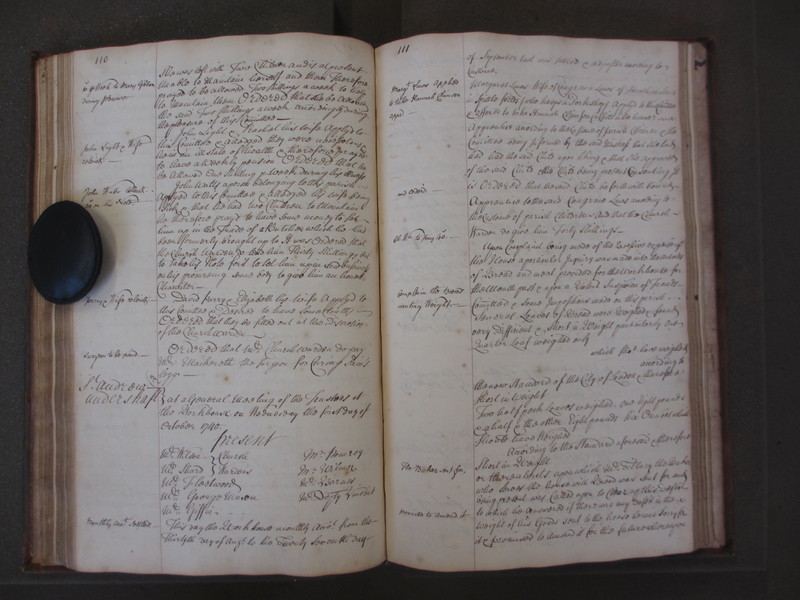 St Andrew Undershaft - Workhouse Minute Book 1732-1748 p110-111 image 1 St Andrew Undershaft - Workhouse Minute Book 1732-1748 p110-111 image 1