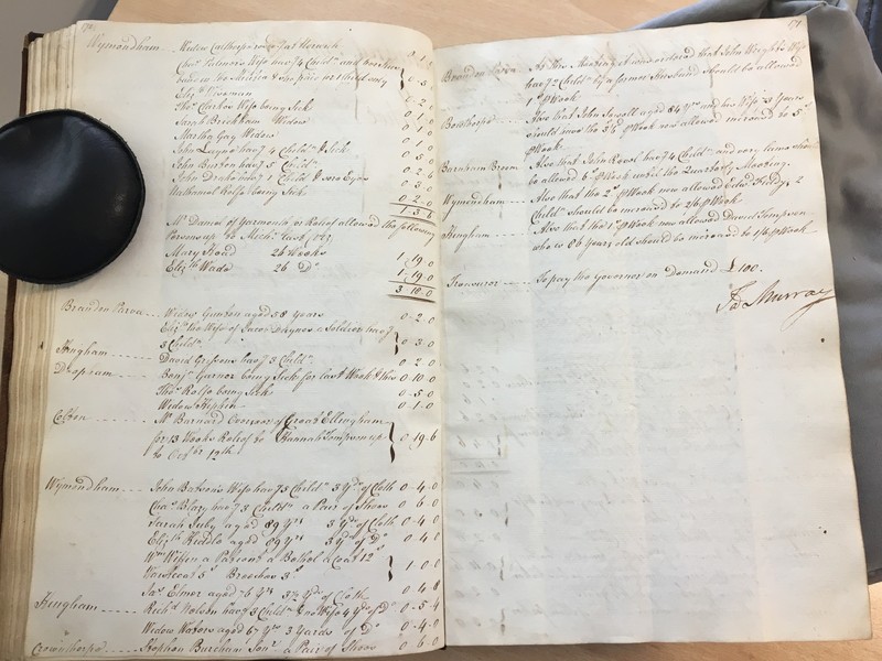 Forehoe Hundred - House of Industry Minute Book 1805-1807 p170-171 image 1 Forehoe Hundred - House of Industry Minute Book 1805-1807 p170-171 image 1
