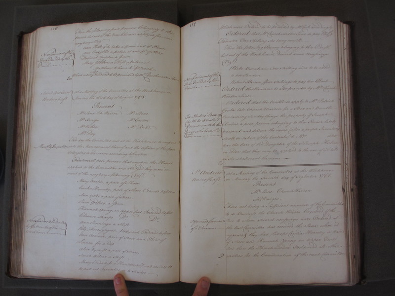 St Andrew Undershaft - Workhouse Minute Book 1748-1780 p116-117 image 1