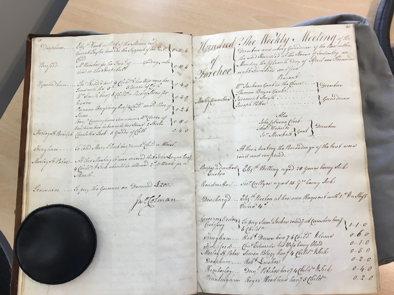 Forehoe Hundred - House of Industry Minute Book 1805-1807 p40-41 image 1