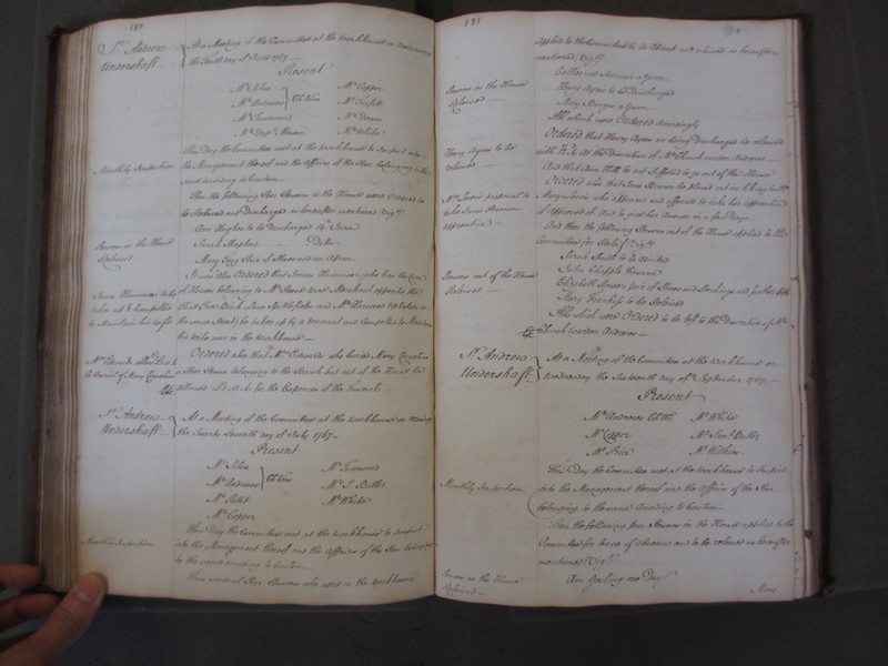 St Andrew Undershaft - Workhouse Minute Book 1748-1780 p180-181 image 1 St Andrew Undershaft - Workhouse Minute Book 1748-1780 p180-181 image 1