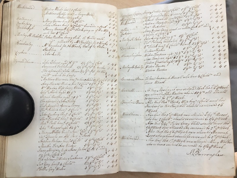 Forehoe Hundred - House of Industry Minute Book 1805-1807 p214-215 image 1
