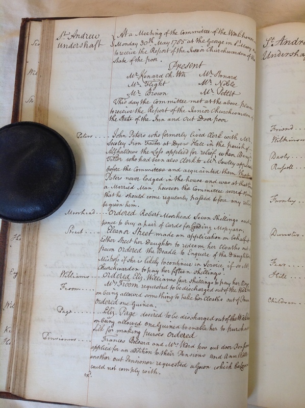 St Andrew Undershaft - Workhouse Minute Book 1780-1801 p66 image 1