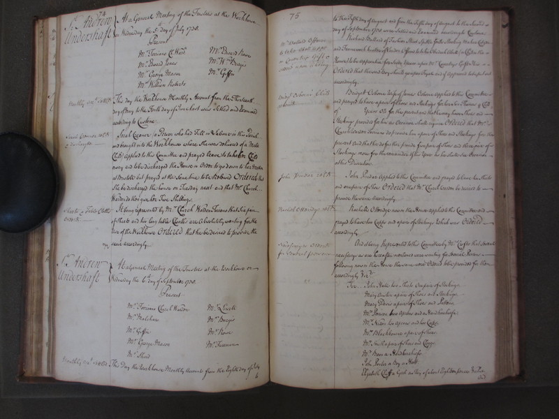 St Andrew Undershaft - Workhouse Minute Book 1732-1748 p74-75 image 1 St Andrew Undershaft - Workhouse Minute Book 1732-1748 p74-75 image 1
