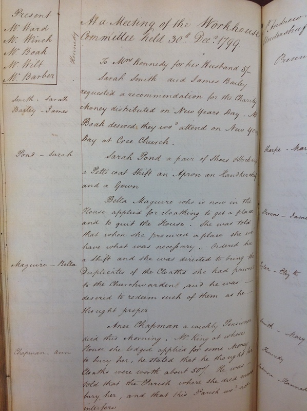 St Andrew Undershaft - Workhouse Minute Book 1780-1801 p242 image 1 St Andrew Undershaft - Workhouse Minute Book 1780-1801 p242 image 1