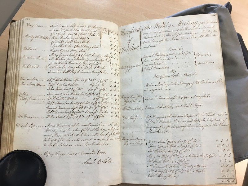 Forehoe Hundred - House of Industry Minute Book 1805-1807 p244-245 image 1