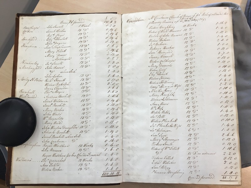 Forehoe Hundred - House of Industry Minute Book 1805-1807 p14-15 image 1