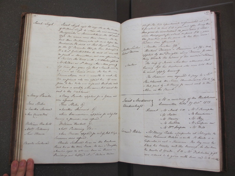 St Andrew Undershaft - Workhouse Minute Book 1822-1828 p56-57 image 1